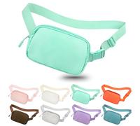 jealkip Riñonera cruzada para mujeres y hombres, riñonera para senderismo, riñonera con correa ajustable, riñonera para correr, entrenamiento, deportes, viajes, Verde pálido, Riñonera