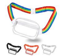 jealkip Riñonera cruzada para mujeres y hombres, riñonera para senderismo, riñonera con correa ajustable, riñonera para correr, entrenamiento, deportes, viajes, Blanco transparente, 5.51 inches,