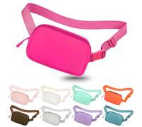 jealkip Riñonera cruzada para mujeres y hombres, riñonera para senderismo, riñonera con correa ajustable, riñonera para correr, entrenamiento, deportes, viajes, Fucsia, Riñonera