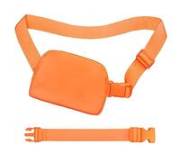 jealkip Riñonera cruzada para mujeres y hombres, riñonera para senderismo, riñonera con correa ajustable, riñonera para correr, entrenamiento, deportes, viajes, Naranja con extensión de correa,