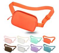 jealkip Riñonera cruzada para mujeres y hombres, riñonera para senderismo, riñonera con correa ajustable, riñonera para correr, entrenamiento, deportes, viajes, Naranja (Tropical Orange), Riñonera de