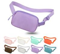 jealkip Riñonera cruzada para mujeres y hombres, riñonera para senderismo, riñonera con correa ajustable, riñonera para correr, entrenamiento, deportes, viajes, Púrpura Pálido, Riñonera de moda