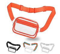 jealkip Riñonera para correr, gimnasio, senderismo, entrenamiento, deportes, viajes para mujeres y hombres, bolsa cruzada con correa ajustable, Rojo transparente, Universal