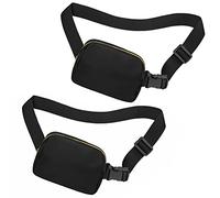 jealkip Riñonera para correr para mujeres y hombres, bolsa cruzada con correa ajustable para senderismo, entrenamiento, deportes, viajes, Negro+Negro, Universal
