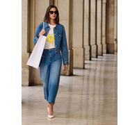 Jean ancho de tiro alto denim stone mujer 34