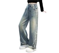 Jean Baggy Muchacha Pantalones de Carga de Denim suelto de Pierna Ancha Chica Jean Straight Pantalones largos con Bolsillos Casual Retro Hip Hop Streetwear al aire libre Primavera Otoño