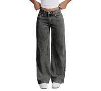 Jean Baggy Niño Niña Pantalones de Denim Cómodo Pierna Recta Adolescente Chica Jean Bootcut Pantalones largos con Bolsillos sueltos Retro Y2k Streetwear Outdoor Primavera Verano Otoño
