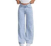 Jean Baggy Niño Niña Pantalones de Denim Cómodo Pierna Recta Adolescente Chica Jean Bootcut Pantalones largos con Bolsillos sueltos Retro Y2k Streetwear Outdoor Primavera Verano Otoño