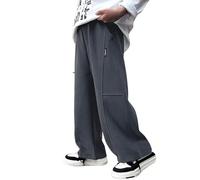 Jean Baggy Niño Niña Pantalones de Denim Moda con Cintura Elástica Chica Jean Bootcut Pantalones largos con Bolsillos sueltos Vintage Hip Hop Streetwear Deporte Primavera Verano Otoño