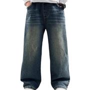 Jean Baggy Niño Niño Pantalones de Denim Clásico Pierna Recta Chico Jean Bootcut Pantalones Largos con Bolsillos Sueltos Vintage Hip Hop Streetwear 2025 Primavera Otoño