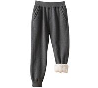 Jean Baggy - Pantalón de invierno con forro polar para niños, pantalones térmicos gruesos para niños, deportes al aire libre, casual, cómodo y cálido, clima frío (Grey,2-3 años)