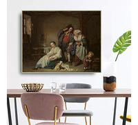 Jean-Baptiste Greuze《Huevos rotos》 Impresiones en lienzo Pintura al óleo Obra de arte de fama mundial Póster Imagen Decoración casera moderna 50x70cm Sin marco