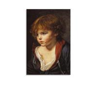 Jean-Baptiste Greuze - Póster decorativo de obra maestra, niño rubio con camisa abierta, lienzo impreso, decoración de pared, ideal para salas de estar, dormitorios, oficinas y decoración del hogar