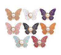 Jean Button Pins, Butterfly Waist Buckle Extender, Reusable No-Sew Clips, Adjustable Instant Fit Solution, Stylish Metal Snap Buttons, 8-Pack for Pants Coats Jackets Dresses
