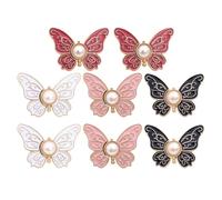 Jean Button Pins, Butterfly Waist Buckle Extender, Reutilizable No-Sew Clips, Adjustable Instant Fit Solution, Stylish Metal Buttons, 8-Pack for Pants Coats Jackets Dresses