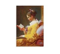 Jean Honore Fragonard - Póster artístico de lectura de niña joven, reproducción de arte clásico mundial, decoración de lectura, lienzo genial para decoración de pared para niñas, dormitorio, sala de
