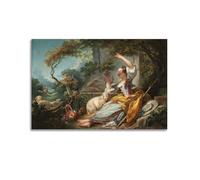 Jean Honore Fragonard - Póster de pintura famosa de la pastora, pintura para colgar en la pared, decoración de dormitorio familiar, 40 x 60 cm