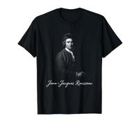 Jean-Jacques Rousseau Filósofo de la Ilustración Camiseta gráfica económica, Hombre, Negro, L