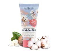 Jean & Len bálsamo de manos algodón y manteca de karité, cuidado de manos para manos secas a muy secas, nutre intensamente y es particularmente suave, sin parabenos ni siliconas, vegano, 20 ml