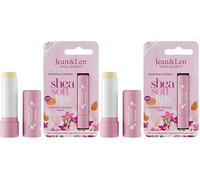 Jean & Len Bálsamo labial delicado con manteca de karité orgánica y aceite de almendras orgánico, calma, evita que los labios se resequen, sin aceite mineral, sin fragancia, vegano, 4.7 g