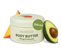 Jean & Len Body Butter exótica Mango & Aguacate, 200 ml | Cuida intensamente la piel seca a muy seca, pH ideal para la piel, con aroma a mango, sin parabenos ni siliconas