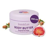 Jean & Len Body Butter nutritiva aceite de argán e higo, 200 ml | Cuida intensamente la piel seca a muy seca, pH ideal para la piel, con aroma a higo, sin parabenos ni siliconas