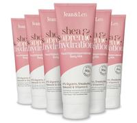 Jean & Len Body Milk con karité e hidratación suprema, vegana, 6 x 250 ml | Para piel seca, hidrata la piel durante 48 horas, con vitamina E, textura cremosa, con aroma a coco