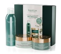 Jean & Len Caja de regalo Spa Ceremony de romero y jengibre, con 3 productos de alta calidad, productos para el cuerpo y la mente, embalaje con certificación FSC