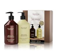 Jean & Len Ceremony Bergamota y Cedro, con Hand & Body Cleanser y Hand & Body Balm, estuche de regalo de alta calidad, fragancia cítrica-agria, embalaje certificado FSC, set de regalo, 2 x 500 ml