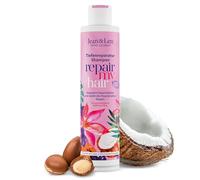 Jean & Len Champú Repair Aceite de coco & Macadamia, vegan, 300 ml | Para cabello dañado y sin fuerza, previene la pérdida de hidratación, aroma a coco, sin parabenos ni siliconas