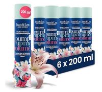 Jean & Len Champú seco Frescor y volumen, sin raíces grasas, sin residuos blancos, con aroma floral fresco a lirio, para cabello fino sin volumen, sin parabenos ni siliconas, vegano, 6 x 200 ml