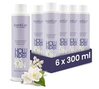 Jean & Len Champú Volumen Saúco & Jazmín, para cabellos finos y lacios, da volumen, fragancia afrutada-floral, sin parabenos ni siliconas, vegano, 6 x 300 ml