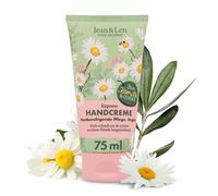 Jean & Len crema de manos con manzanilla y aceite de oliva, fórmula vegana con manzanilla ecológica, se absorbe rápidamente, sin parabenos ni siliconas, 75 ml