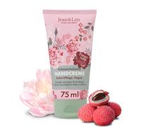 Jean & Len Crema de manos Peonía & Litchi, vegan, 75 ml | Aporta hidratación a las manos normales y secas, con Provitamin B5, manteca de karité y de cacao, sin parabenos ni siliconas
