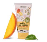 Jean & Len Crema para manos y uñas Mango & Avocado, fórmula vegana con manteca de karité y cacao, aroma a mango, sin parabenos ni siliconas, 75 ml