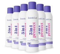 Jean & Len Desodorante en spray 5 en 1 Protect, vegano, 6 x 150 ml | 48 horas de protección contra el olor corporal, con complejo de zinc, principios activos antibacterianos y vitamina E, sin