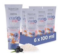 Jean & Len Dream Curls Crema Moldeadora con agua de arroz y bayas de acai, para cabello rizado u ondulado, define y da elasticidad, sin siliconas, vegano, apto para método curly, 6 x 100 ml