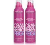 Jean & Len Espuma de ducha Cranberry & Higo, piel suave y sedosa, aroma afrutado, gel a mousse, sin parabenos ni siliconas, vegana, 250 ml (Paquete de 2)