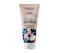 Jean & Len exfoliante de ducha con leche de avena y coco, partículas de cáscara de coco, elimina células muertas, piel suave, sin microplásticos ni siliconas, vegano, 200 ml