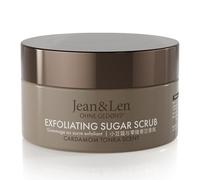 Jean & Len Exfoliating Sugar Scrub Cardamom & Tonka, para una experiencia de limpieza aromática, con aceites nutritivos, bonito tarro, exfoliante de azúcar y aceite sin parabenos ni siliconas, 200 ml