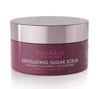 Jean & Len Exfoliating Sugar Scrub Peony & Lychee, para una experiencia de limpieza aromática, con aceites nutritivos, bonito tarro, exfoliante de azúcar y aceite sin parabenos ni siliconas, 200 ml