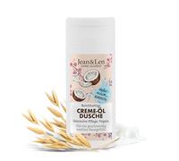 Jean & Len Gel de ducha cremoso con aceite Leche de avena & Aceite de coco tamaño viaje, protege la piel de la sequedad, práctico tamaño viaje, sin parabenos ni siliconas, pH ideal, vegano, 50 ml