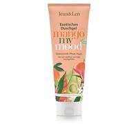 Jean & Len Gel de ducha exótico Mango & Aguacate, fórmula vitalizante para una piel notablemente suave, limpieza delicada de la piel, sin parabenos ni siliconas, gel de ducha vegano, 250 ml