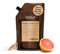 Jean & Len Hand & Body Wash Naranja sanguina y vetiver, limpia y cuida la piel al lavarla, aroma afrutado y amaderado, jabón líquido en recarga, sin parabenos ni siliconas, vegano, 1,5 L