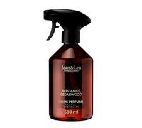 Jean & Len Home Perfume Bergamot & Cedarwood, ambientador con aroma cítrico y amargo, refresca con un solo pulverizado, spray de ambiente de diseño minimalista, 500 ml