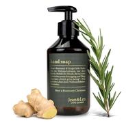 Jean & Len Jabón de manos Rosemary & Ginger, en edición Christmas, limpia las manos castigadas, ideal como regalo, jabón líquido en dosificador recargable, sin parabenos ni siliconas, 250 ml