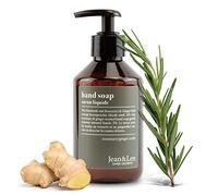 Jean & Len Jabón de manos Rosemary & Ginger, limpia las manos castigadas, para uso diario, jabón líquido en dosificador recargable, sin parabenos ni siliconas, 250 ml