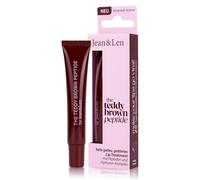 Jean & Len Lip Treatment Teddy Brown: bálsamo labial ligeramente tintado con acabado gloss, textura no pegajosa, con péptidos para efecto voluminizador visible, aroma a caramelo, vegano, 10 ml