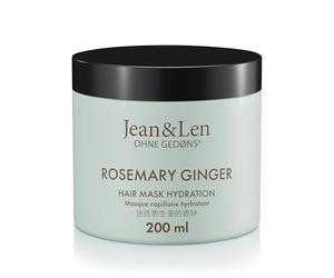 Jean & Len Mascarilla capilar de romero y jengibre, 200 ml | Para cabello muy dañado, seco y sin brillo; hidratación intensiva; sin parabenos ni siliconas