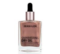 Jean & Len Shimmering Dry Oil Rosé, da un brillo rosado, aceite seco nutritivo para cuerpo, rostro y cabello, fragancia floral, sin parabenos ni siliconas, vegano, 50 ml